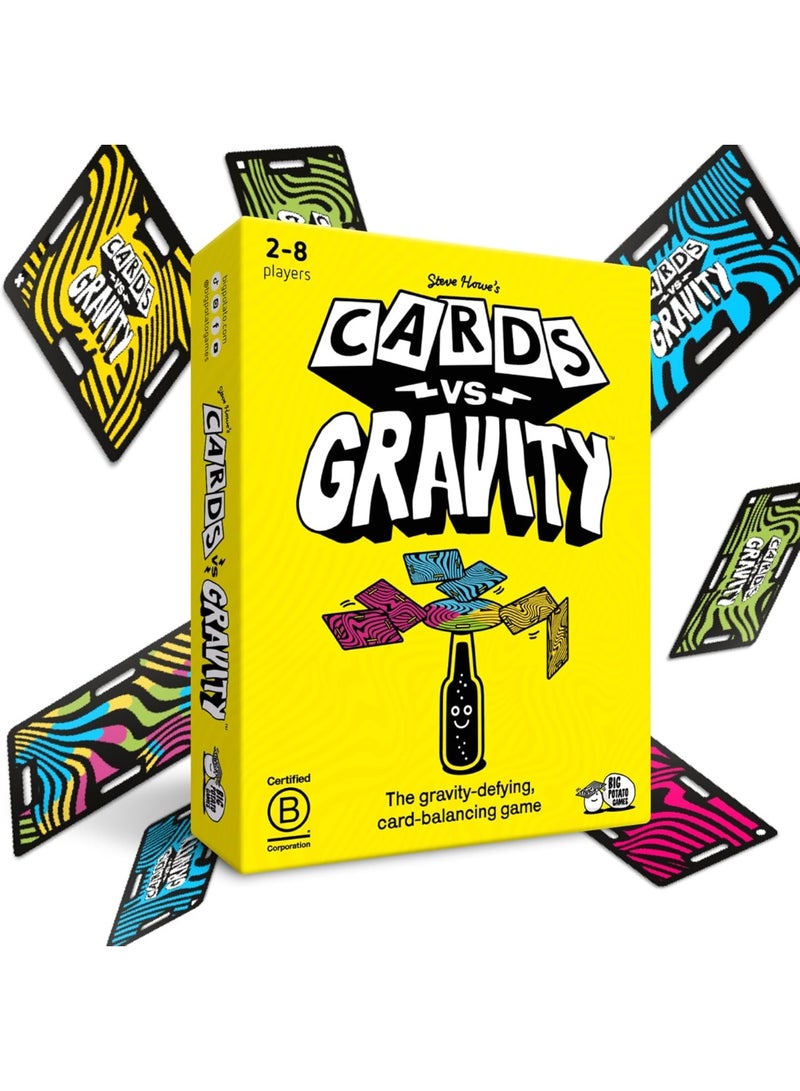 Big Potato Cards vs Gravity: Ultimate Stacking & Balancing Travel Game | Waterproof Card Game for Camping, Vacations & Family Fun | 2-4 Players - Image 1